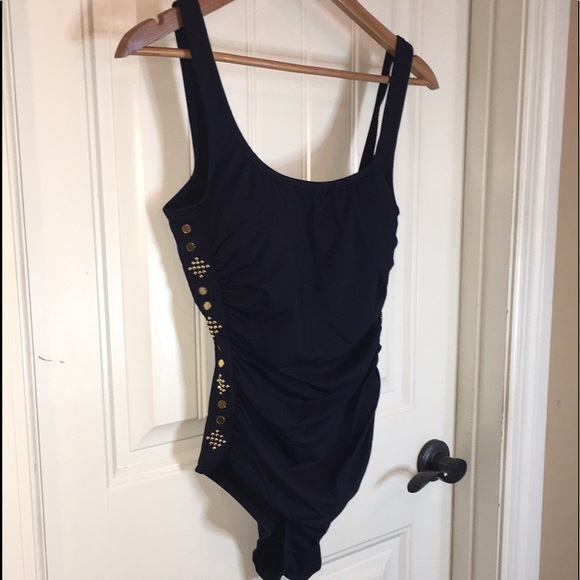 Michael Kors Other - Michael Kors 12 Ladies OnePiece Dk Blue,Embellishments on each Side Rare EUC